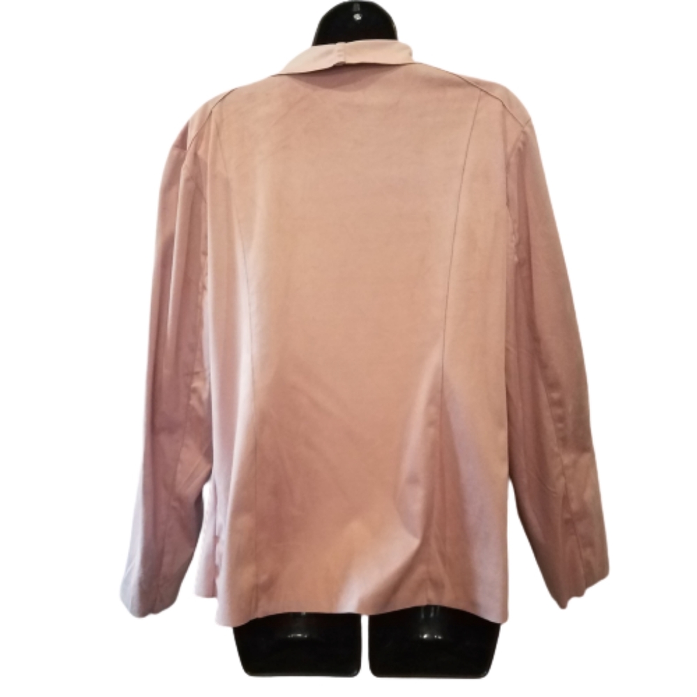 Mote Draped Soft Faux Suede Pink Jacket Plus XXL - Picture 2 of 9